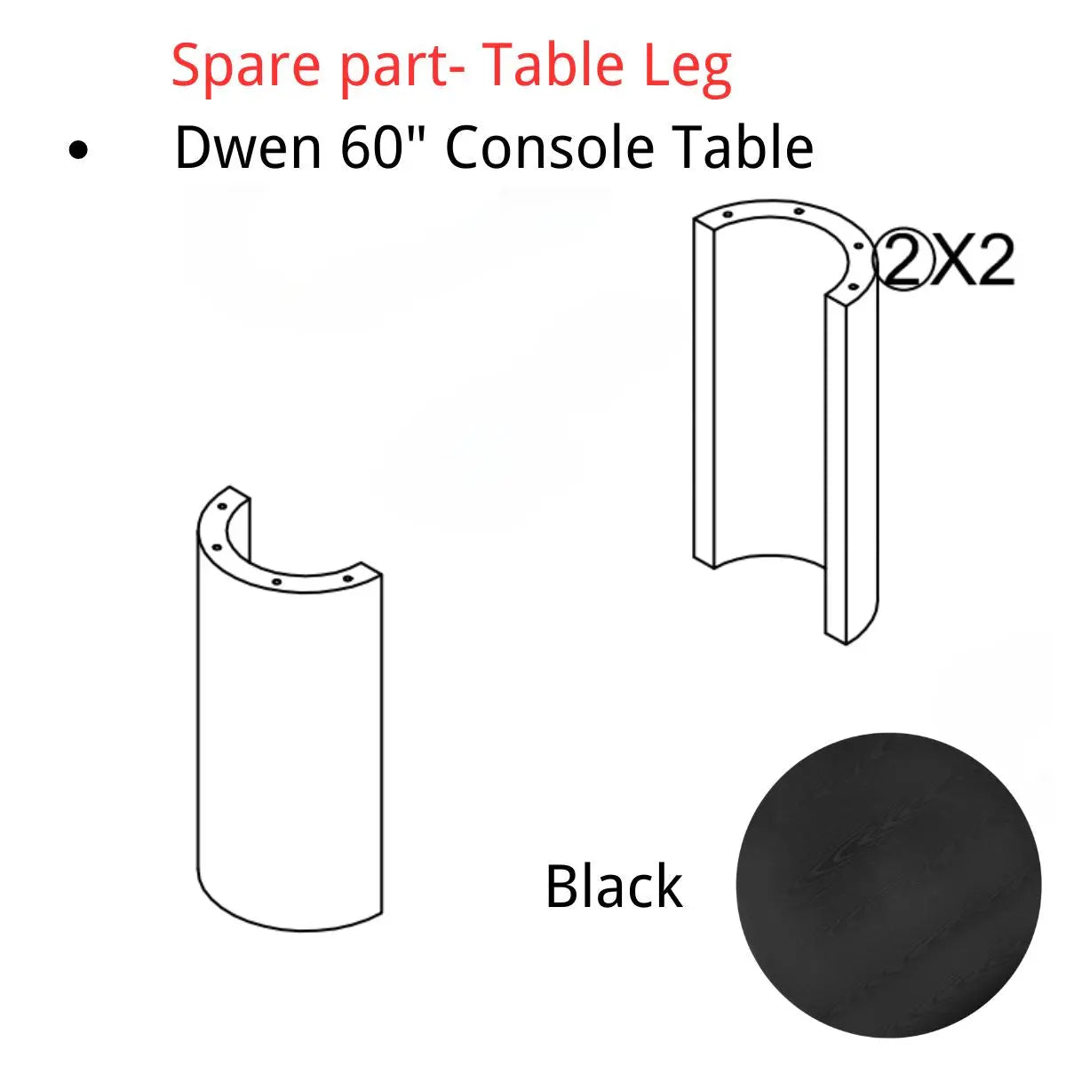 Spare Part-Dwen 60" Console Table Leg The Pop Maison