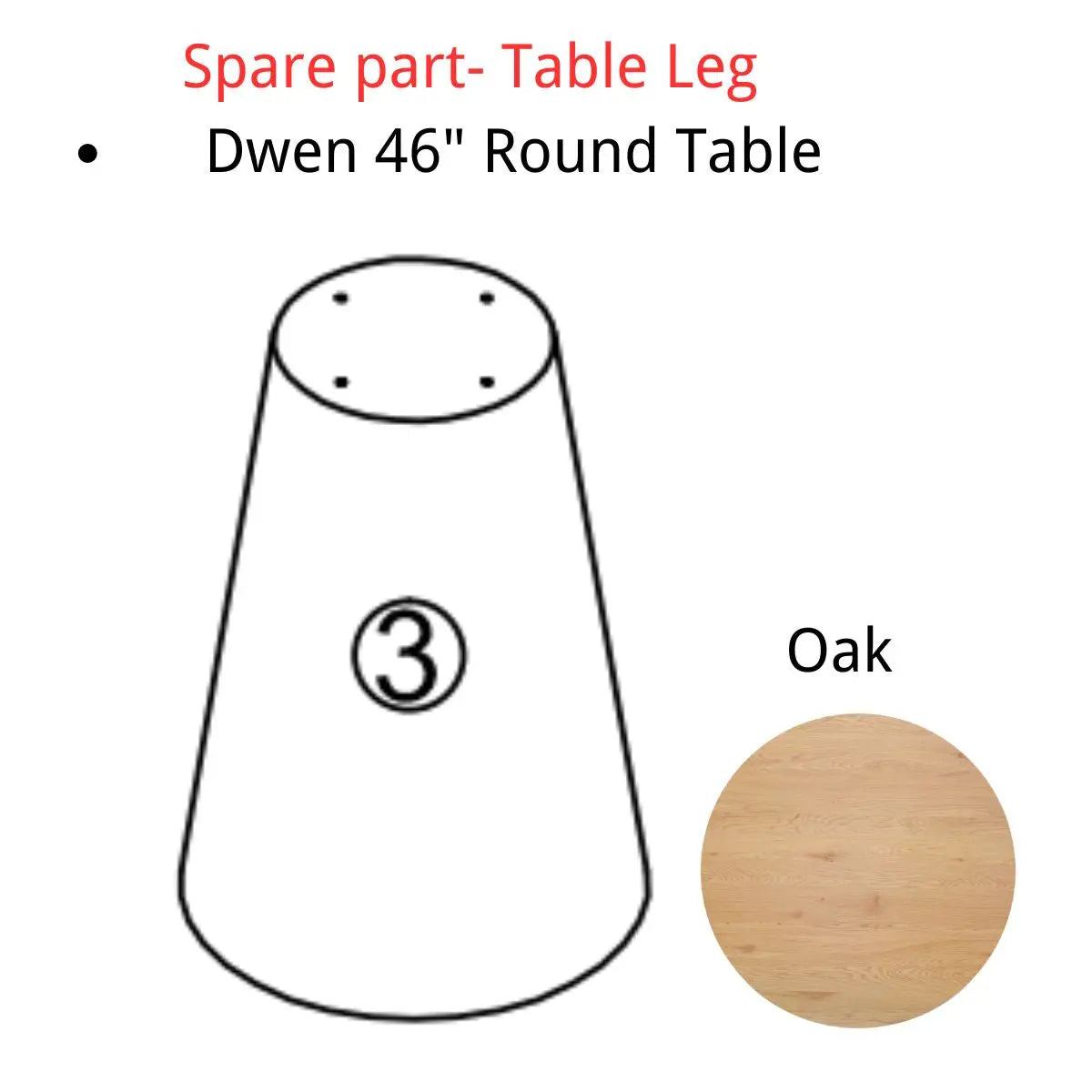 Spare Part-Dwen 46" Round Table Base - The Pop Maison