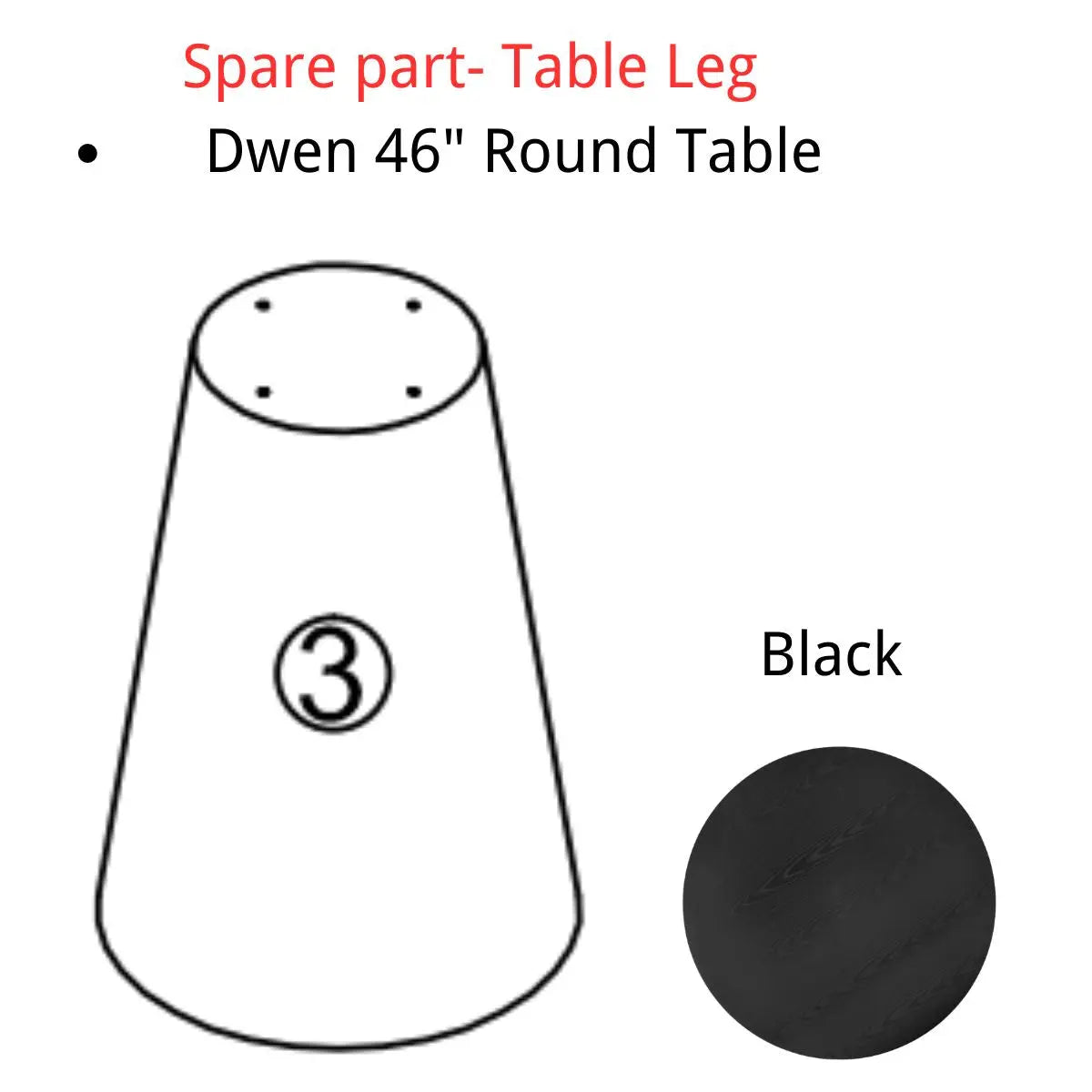 Spare Part-Dwen 46" Round Table Base - The Pop Maison