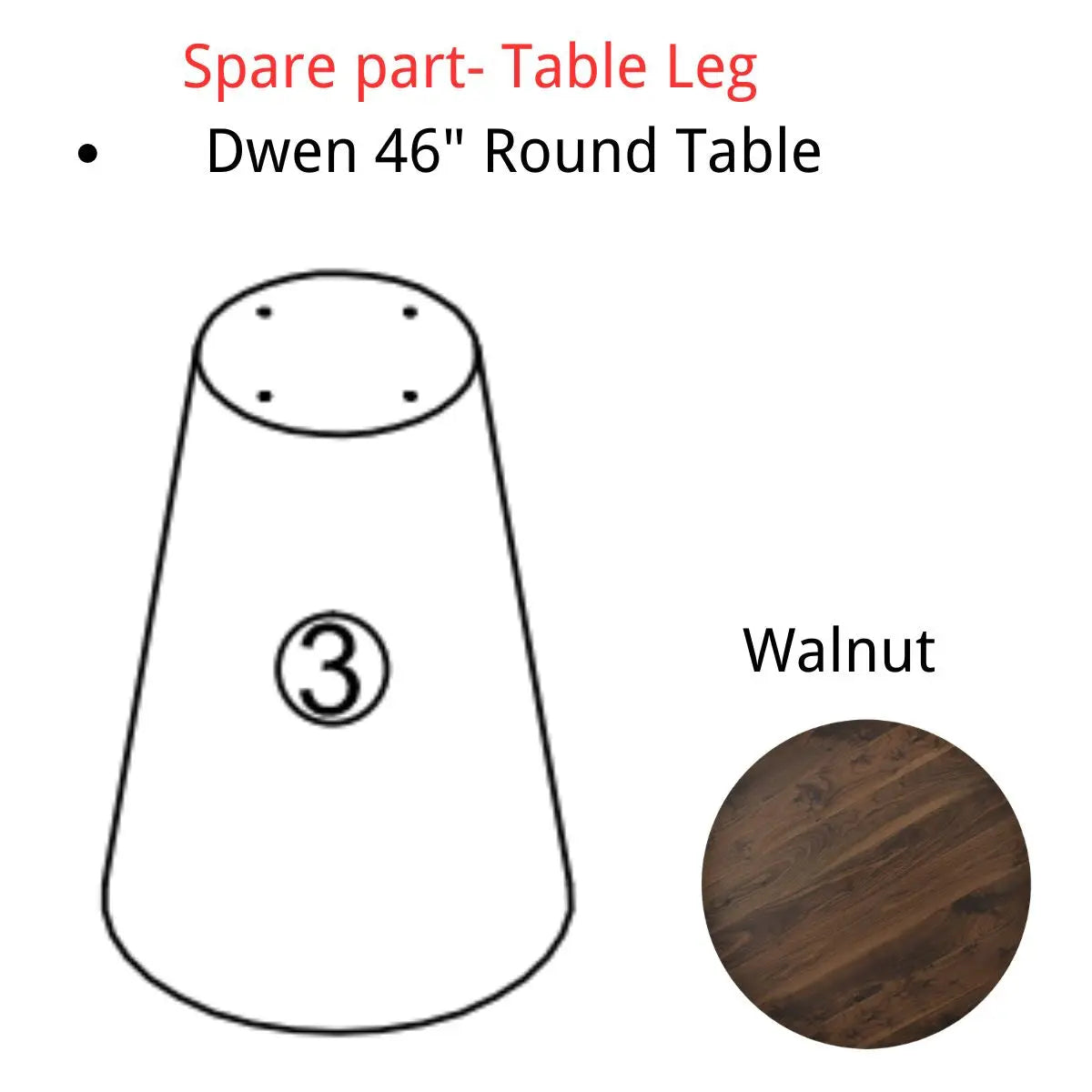 Spare Part-Dwen 46" Round Table Base - The Pop Maison