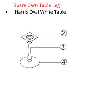 Spare Part-Harris Oval White Dining Table Base - The Pop Maison