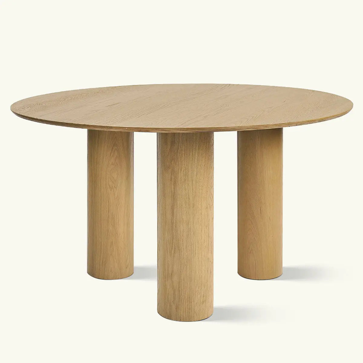 Baguette 52" White Oak Round Dining Table for Warm Gatherings The Pop Maison