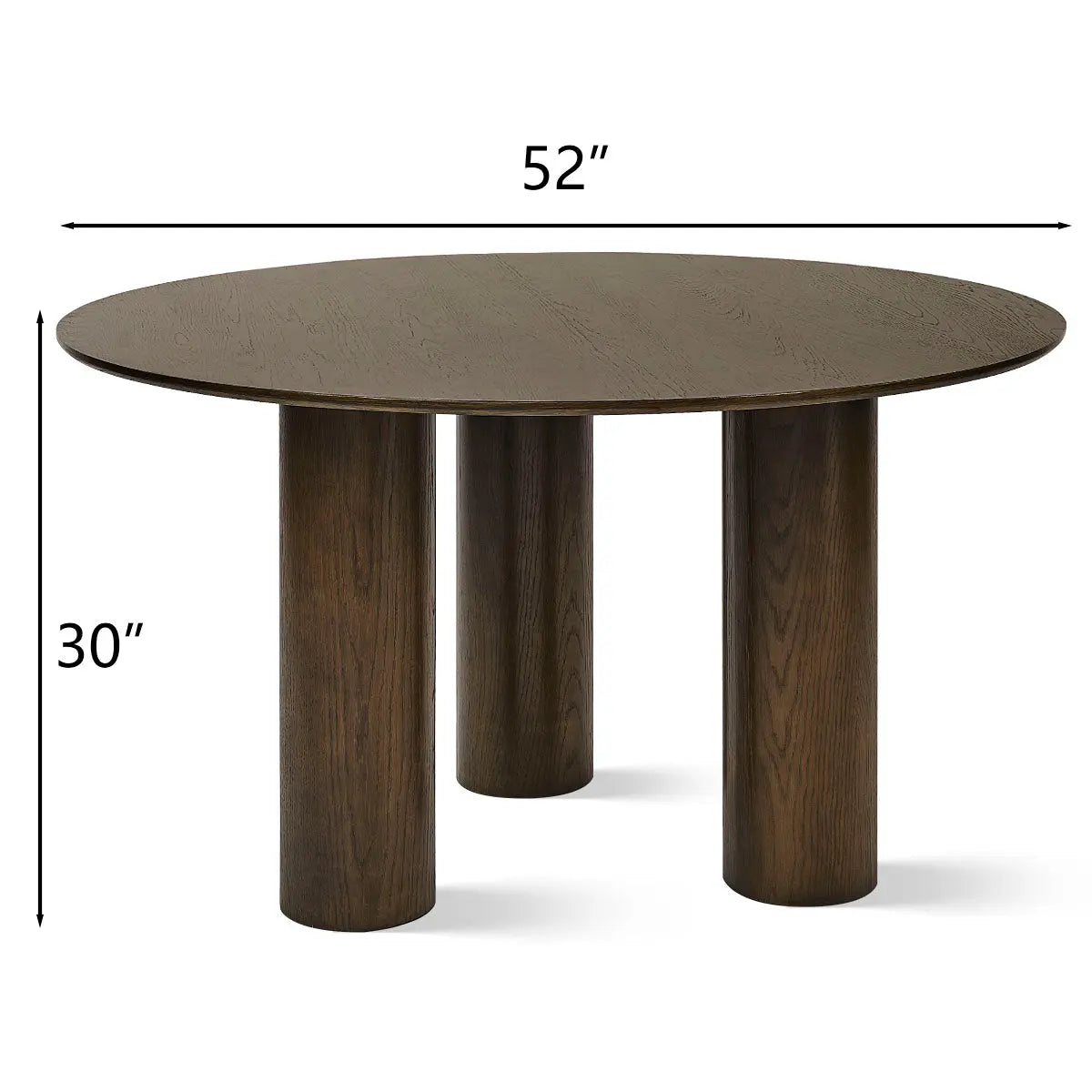 Baguette 52" White Oak Round Dining Table for Warm Gatherings The Pop Maison