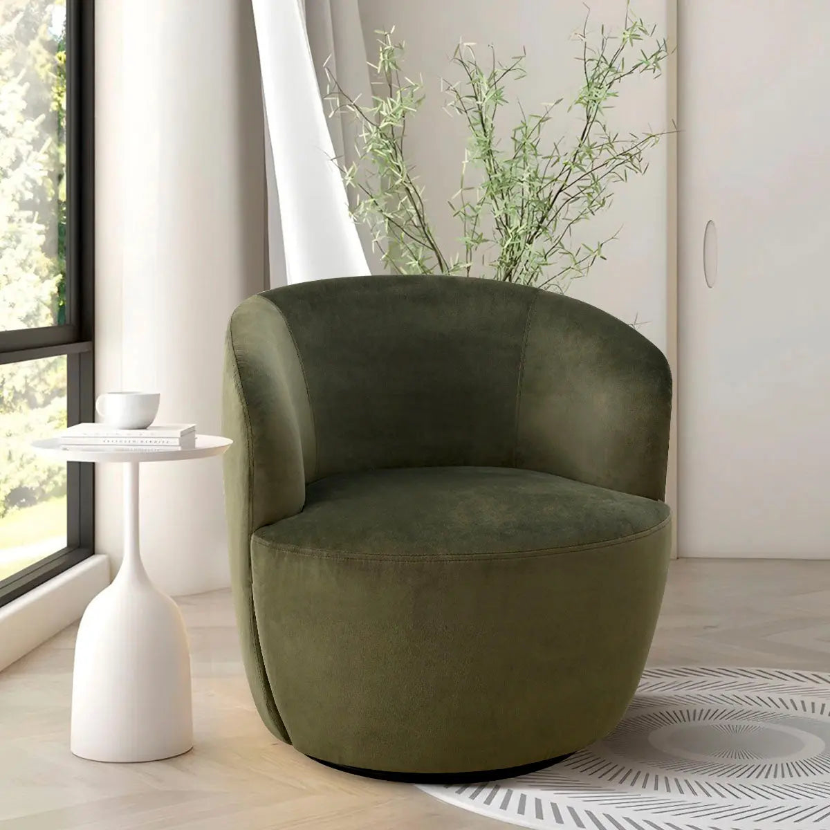 Bella 28" Velvet Swivel Chair The Pop Maison