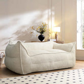 Boring Upholstered Sofa, Teddy Fabric Bean Bag Loveseat The Pop Maison