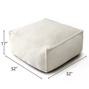 Boring 32" Upholstered Teddy Fabric Bean Bag Ottoman The Pop Maison