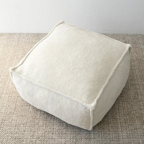 Boring 32" Upholstered Teddy Fabric Bean Bag Ottoman The Pop Maison