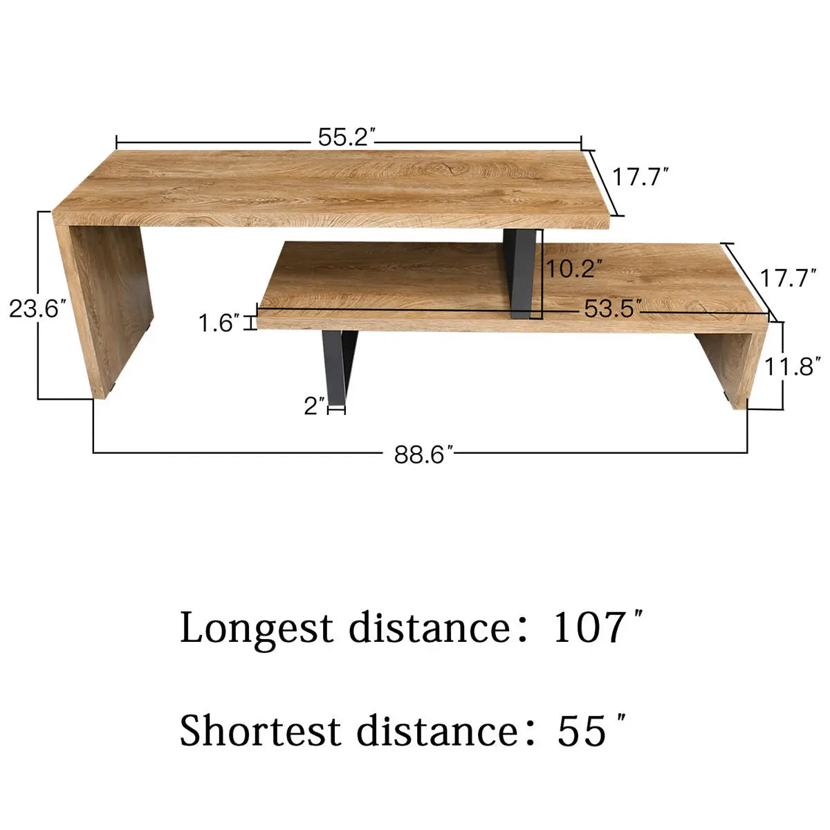 Constance Extension Console Table - Modern Functionality with Timeless Appeal - The Pop Maison