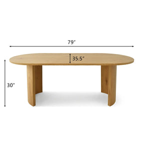 Dwen 79" Oval Dining Table The Pop Maison