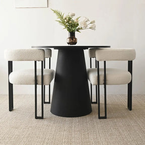 Mia Beige & Dwen 35" Black 3pcs Dining Set The Pop Maison