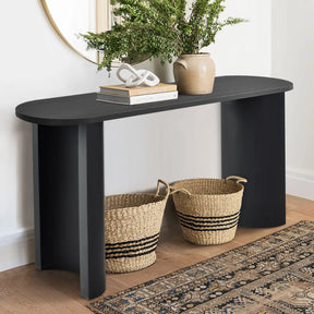 Dwen 60" Console Table, Black Console Table, Duel Use