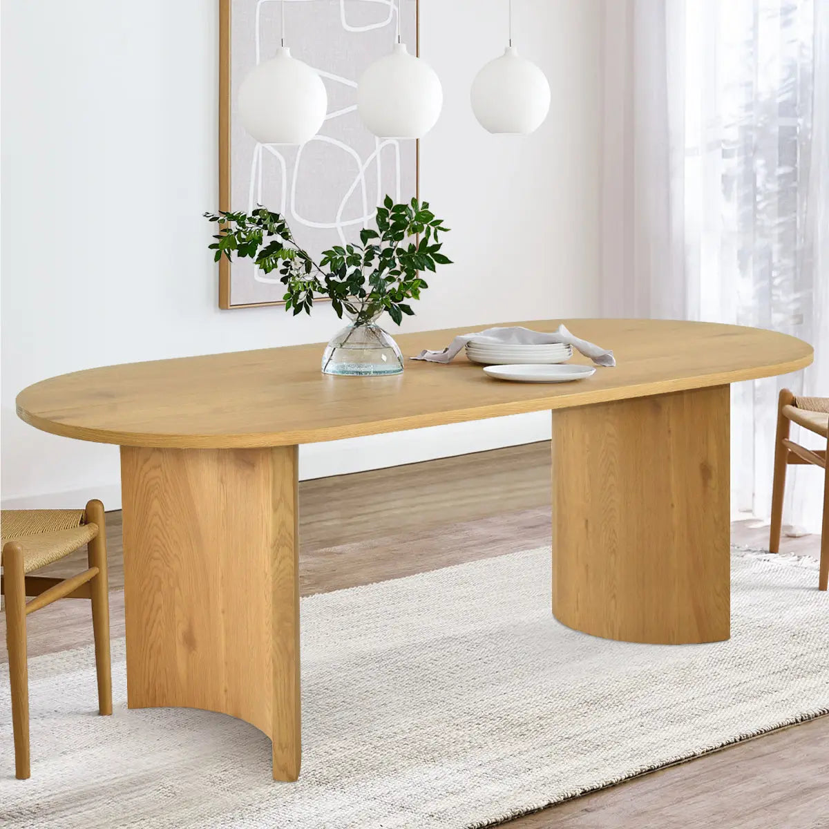 Dwen 79" Oval Dining Table The Pop Maison