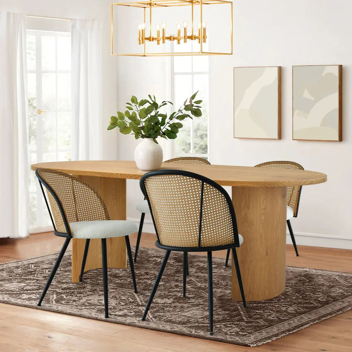 Dwen 79" Oval Dining Table The Pop Maison
