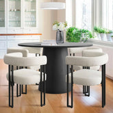 Mia Beige & Dwen 46" Black 5pcs Dining Set The Pop Maison