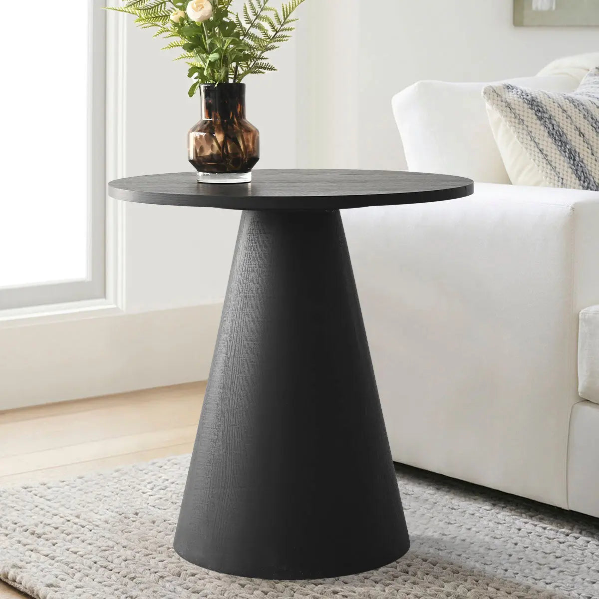 Dwen 24” Wooden Round Side Table The Pop Maison
