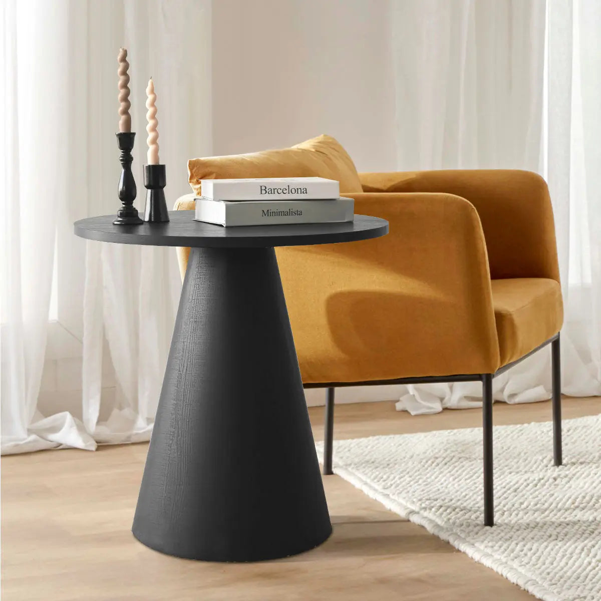 Dwen 24” Wooden Round Side Table The Pop Maison