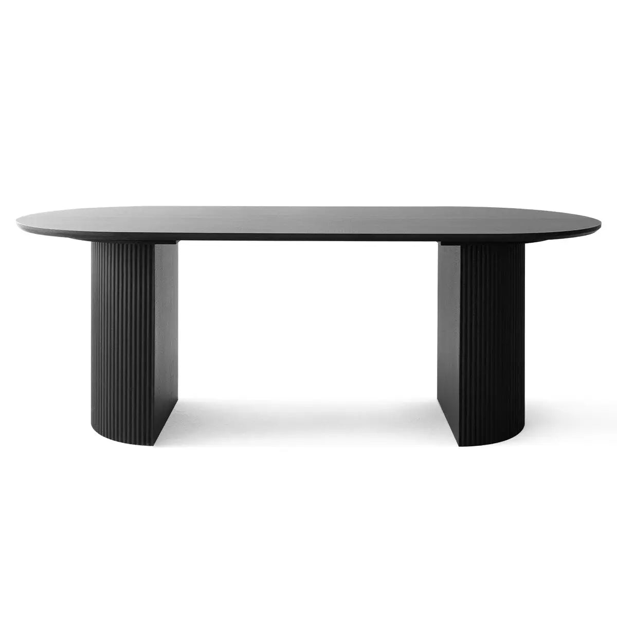 Dwen 79" Roman Pillar Oval Dining Table The Pop Maison