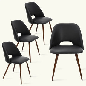 Edwin faux leather dining chairs set of 4 The Pop Maison