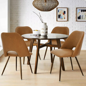 Edwin faux leather dining chairs set of 4 The Pop Maison