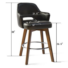 Edward Faux Leather Swivel Stool with Arms The Pop Maison