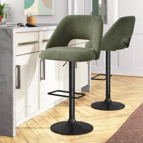 Edwin Adjustable Bar Stool Moss Green