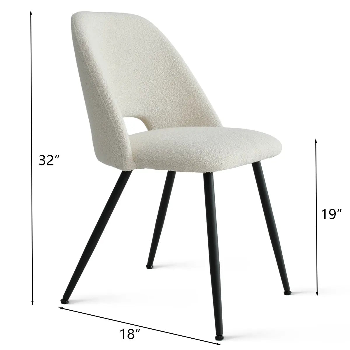 Set of 4 Edwin Beige Upholstered Dining Chair-The Pop Maison