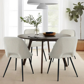 Edwin Bouclé Dining Chair Set of 4, featuring luxurious fabric and elegant design for upscale dining rooms