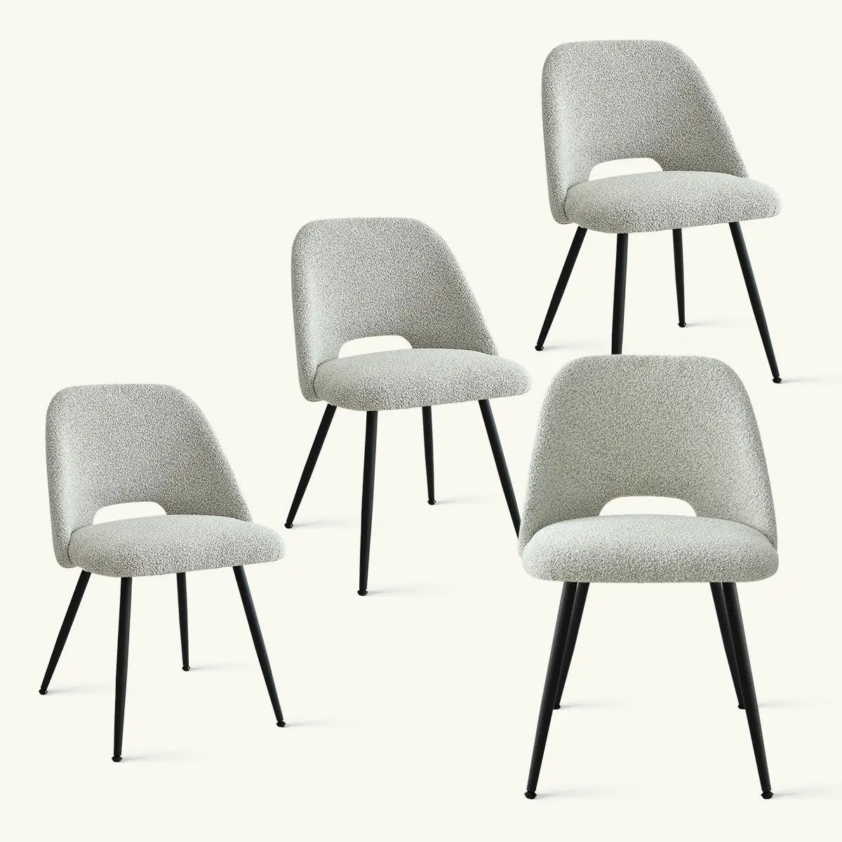 Edwin Bouclé Dining Chair (Set of 4 ) The Pop Maison