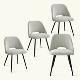 Edwin Bouclé Dining Chair (Set of 4 ) The Pop Maison