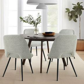 Edwin Boucle Dining Chair Set of 4 - Luxurious Seating for Stylish Dining Rooms
