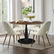 Edwin 4 - Person Round Wood Dining Set The Pop Maison