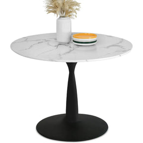 Harris 40" Faux Marble Round Dining Table The Pop Maison