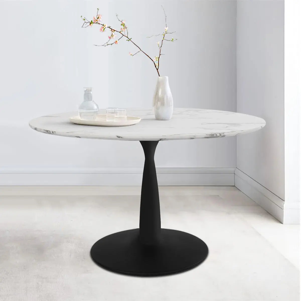 Harris 40" Faux Marble Round Dining Table The Pop Maison