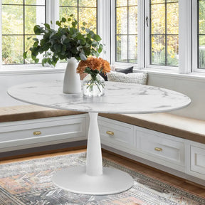 Harris 79" Oval Marble Dining Table - Luxury Dining Experience