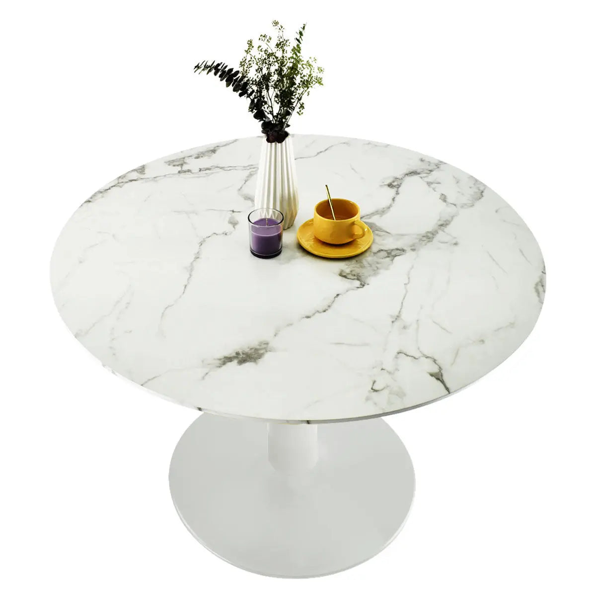 Harris 40" Faux Marble Round Dining Table The Pop Maison