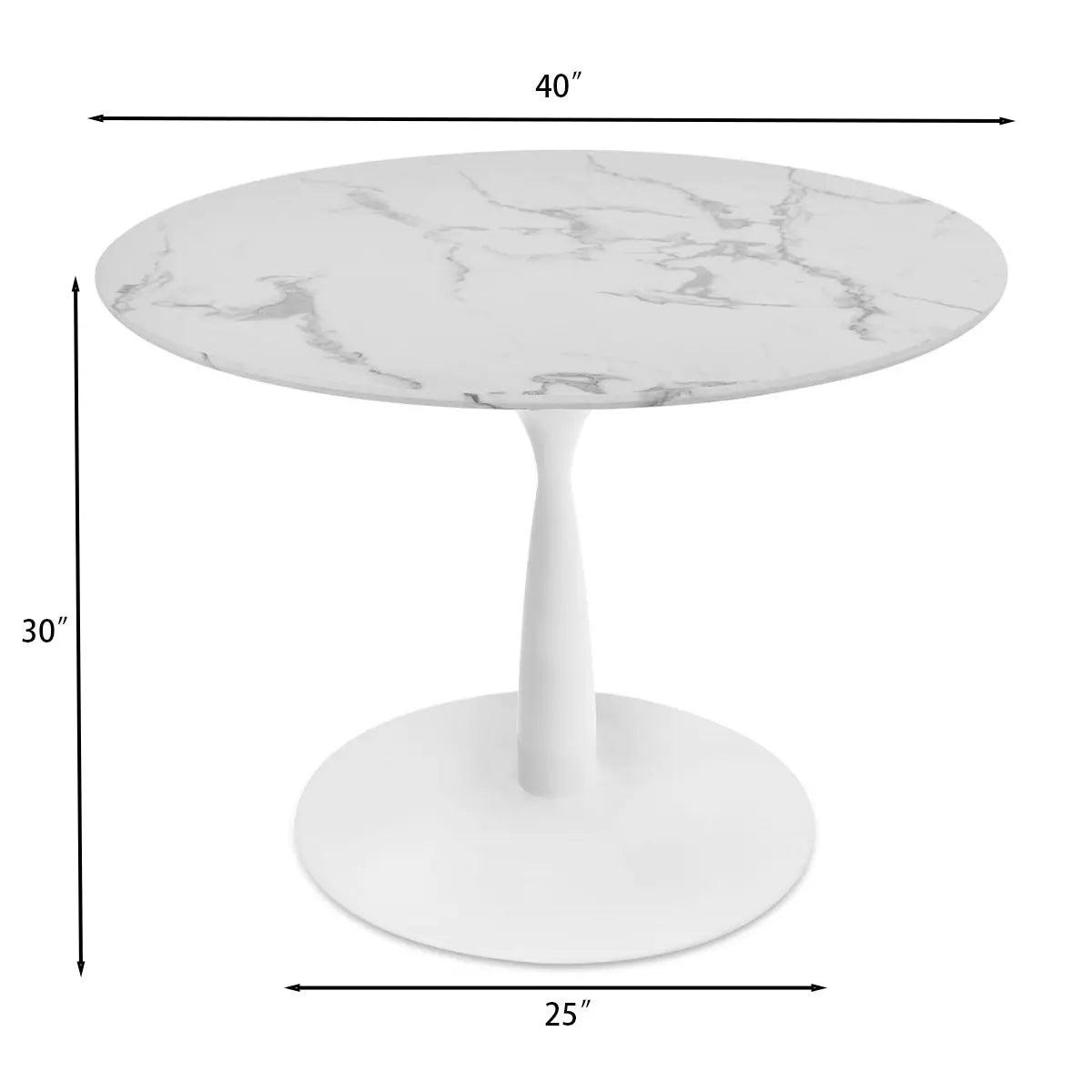 Harris 40" Faux Marble Round Dining Table The Pop Maison