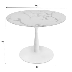 Harris 40" Faux Marble Round Dining Table The Pop Maison