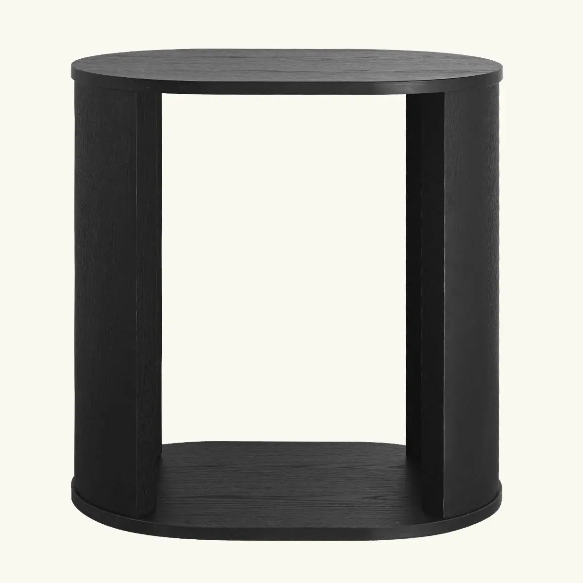 Hobo Oval 24" Black Wooden Side Table The Pop Maison