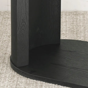 Hobo Oval 24" Black Wooden Side Table The Pop Maison