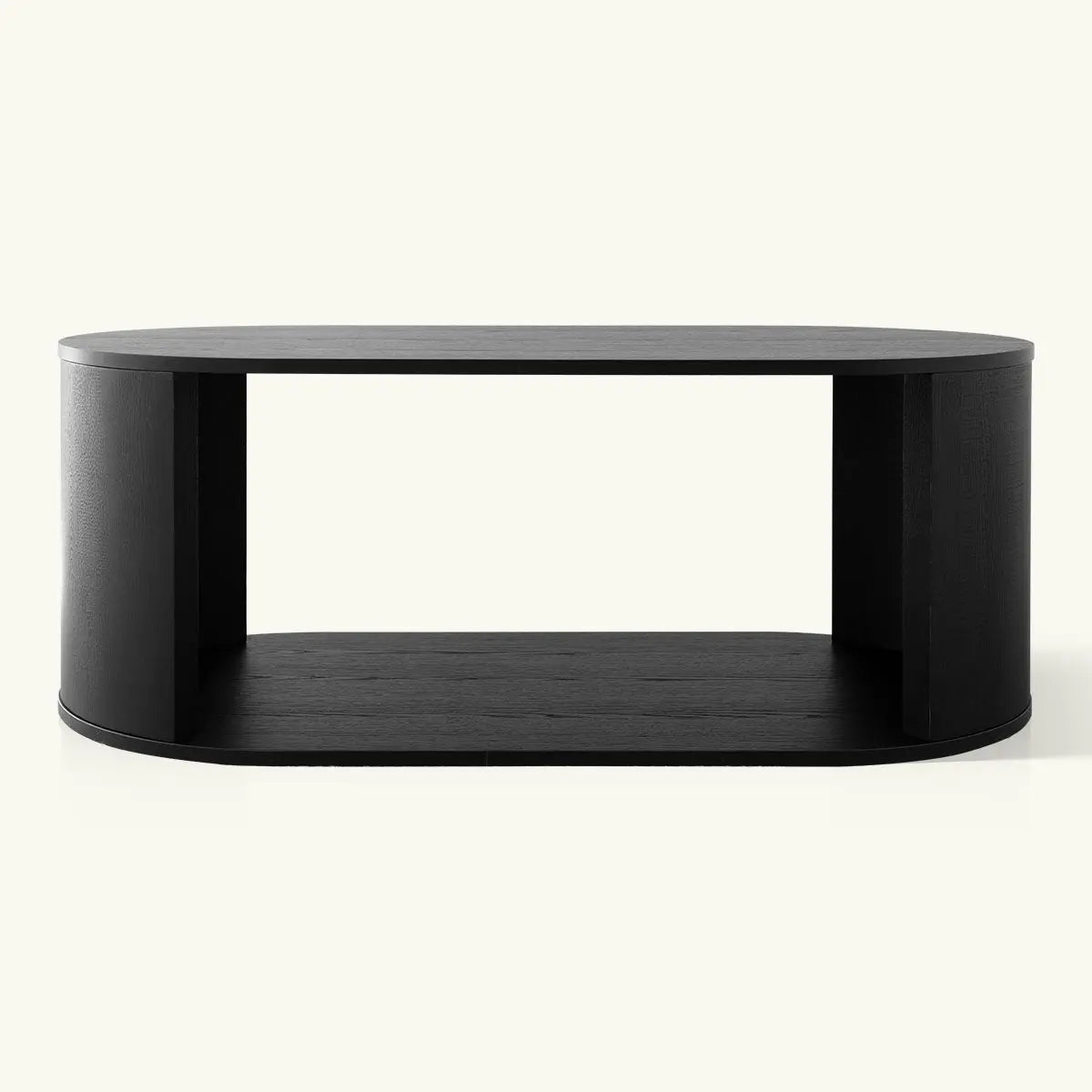 Hobo Oval 47.5" Black Wooden Coffee Table The Pop Maison