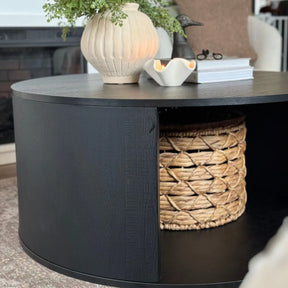 Hobo Round 40" Black Coffee Table The Pop Maison