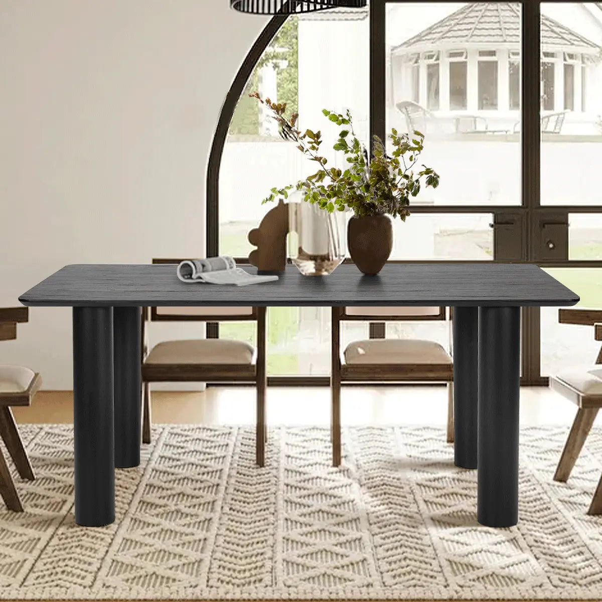 JOHSON 67" Wooden Dining Table The Pop Maison