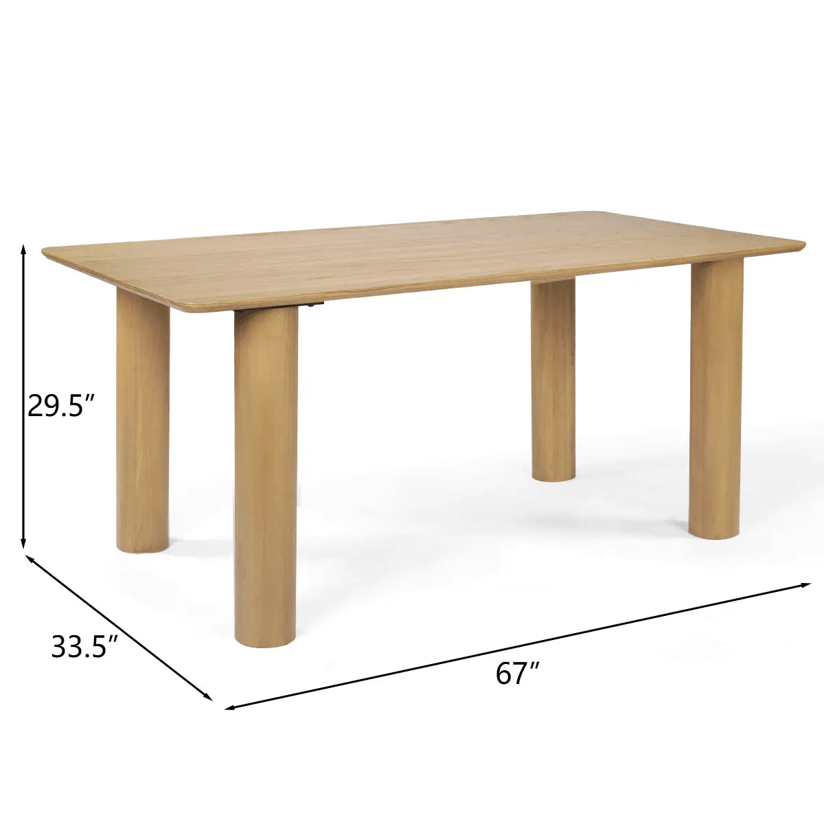 JOHSON 67" Wooden Dining Table The Pop Maison