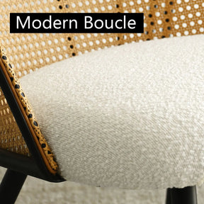 Jules Rattan Boucle Accent Chair - The Pop Maison