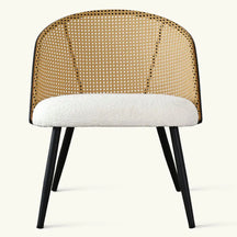 Jules Rattan Boucle Accent Chair - The Pop Maison