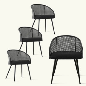 Jules Rattan Sherpa Dining Chair, Set of 2 Armchair - Trendy and Stylish Dining Chairs for Your Home Decor - The Pop Maison