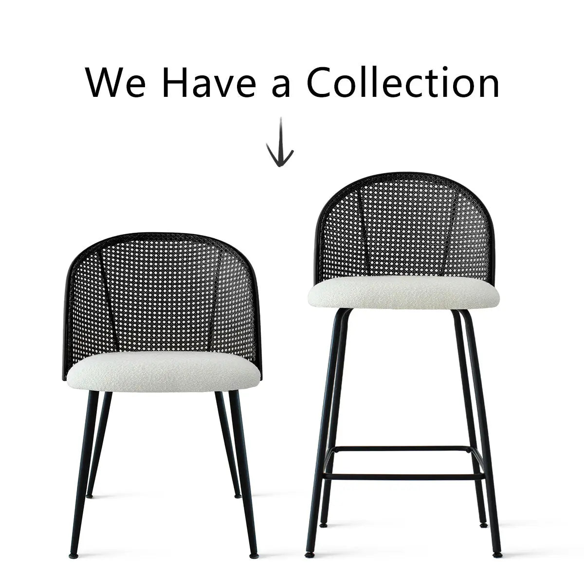 Jules Set of 2 Rattan Backrest Counter Stools The Pop Maison