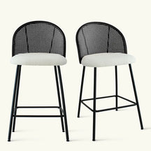 Jules Set of 2 Rattan Backrest Counter Stools The Pop Maison