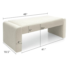 Kaia 47"W Boucle Bench The Pop Maison