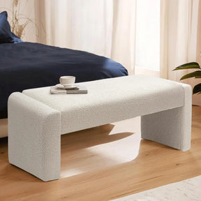 Kaia 47"W Boucle Bench The Pop Maison